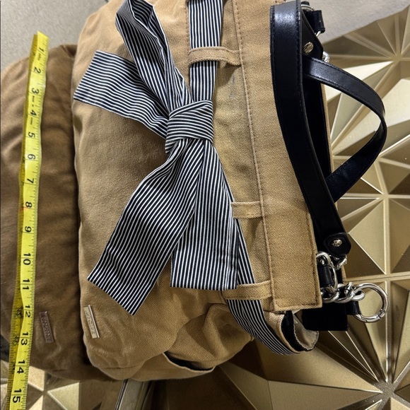 Miche Tan Handbag with Black and White Bow - Picture 7 of 8